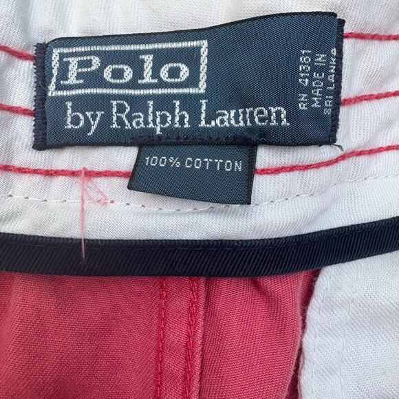 VTG Polo Ralph Lauren Shorts Sz 33 Red Cargo Pockets Relaxed Y2K Outdoor Casual - Picture 8 of 12